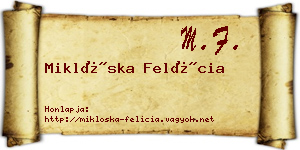 Miklóska Felícia névjegykártya